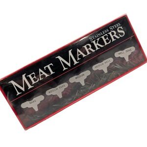 Charcoal Companion Meat Markers CC5040 Stainless Steel Silver Set of 5 BBQ Tool